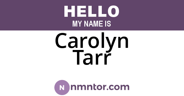 Carolyn Tarr