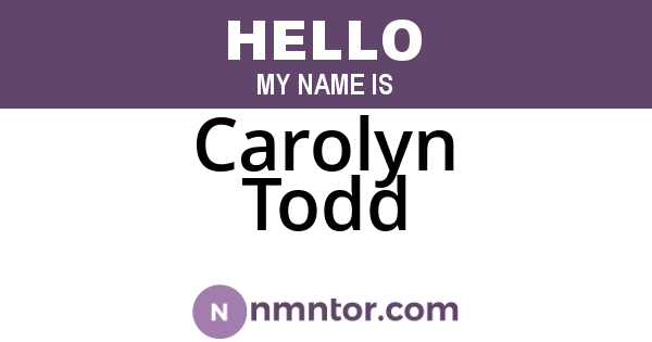 Carolyn Todd