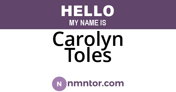Carolyn Toles