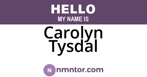 Carolyn Tysdal