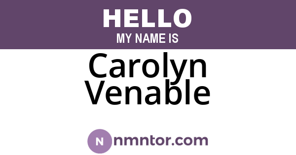 Carolyn Venable