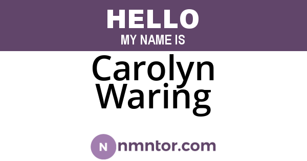 Carolyn Waring