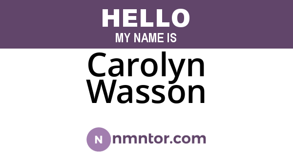 Carolyn Wasson