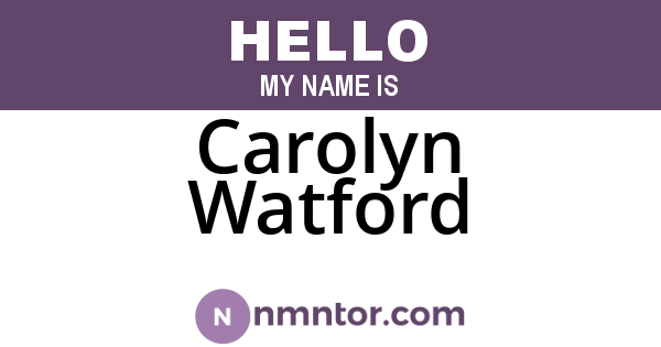Carolyn Watford