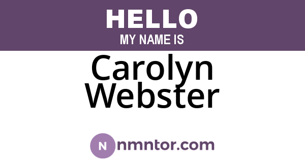Carolyn Webster