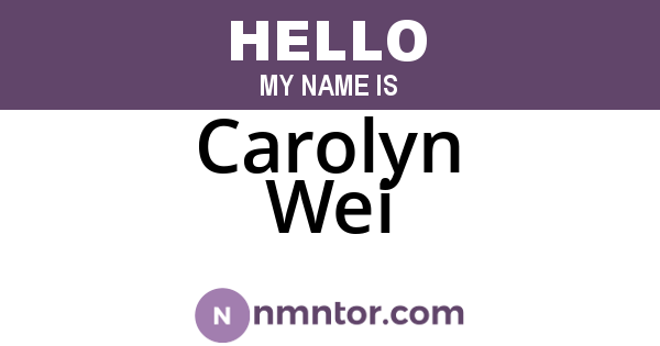 Carolyn Wei