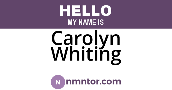 Carolyn Whiting