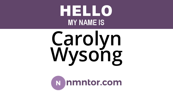 Carolyn Wysong