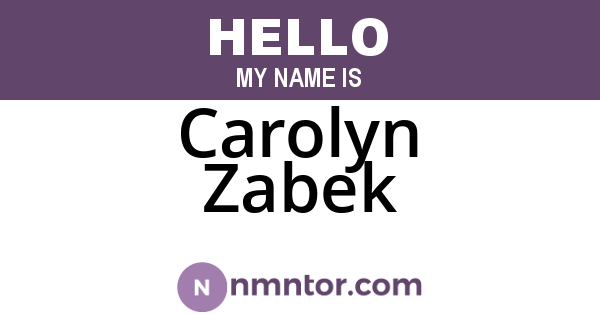 Carolyn Zabek