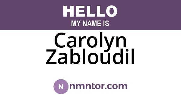 Carolyn Zabloudil