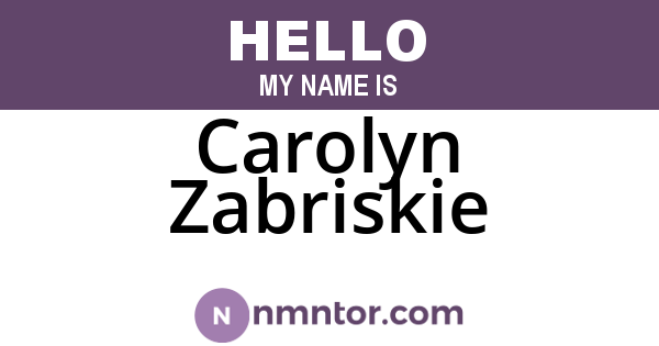 Carolyn Zabriskie