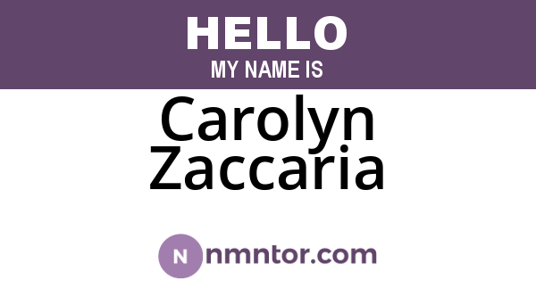 Carolyn Zaccaria