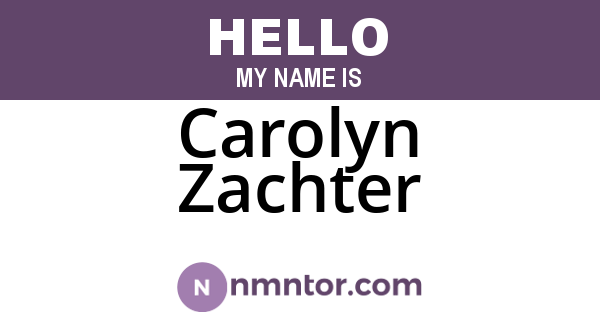 Carolyn Zachter
