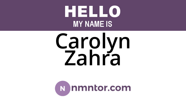 Carolyn Zahra
