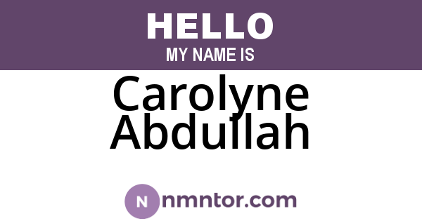 Carolyne Abdullah