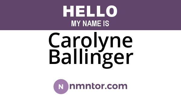 Carolyne Ballinger