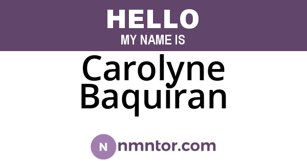 Carolyne Baquiran