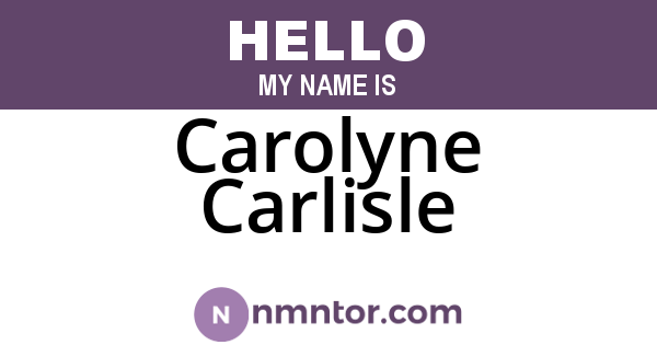 Carolyne Carlisle