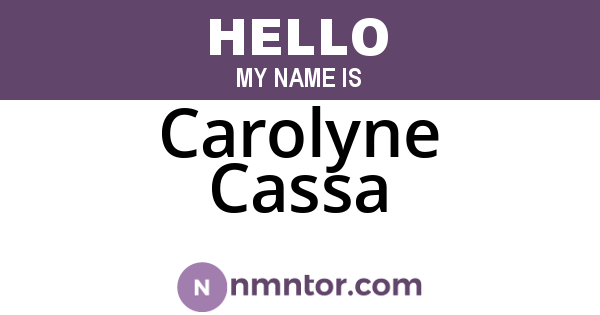 Carolyne Cassa