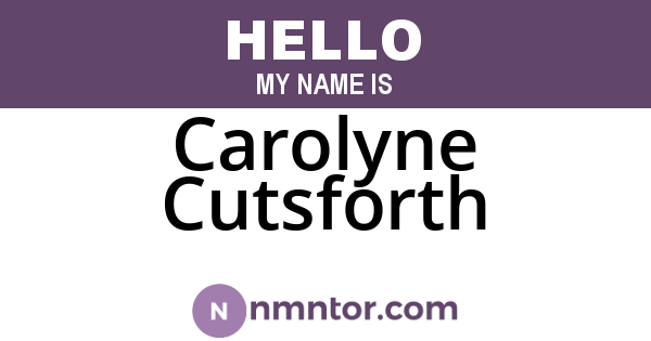 Carolyne Cutsforth