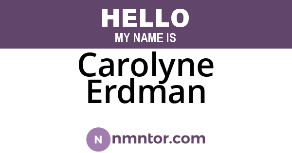Carolyne Erdman