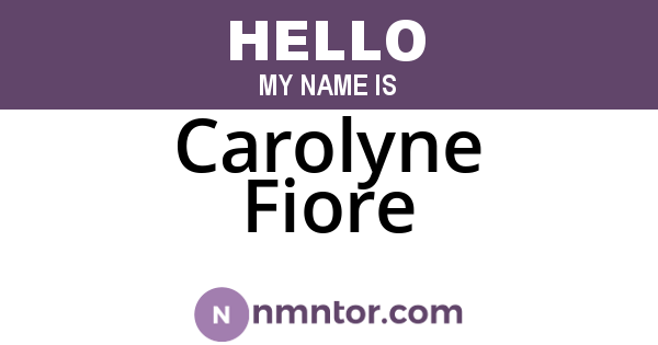 Carolyne Fiore