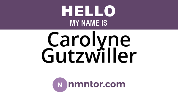 Carolyne Gutzwiller