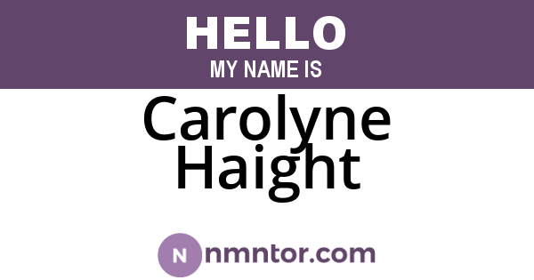 Carolyne Haight