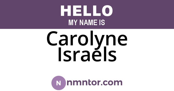 Carolyne Israels