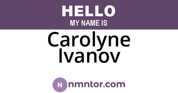Carolyne Ivanov