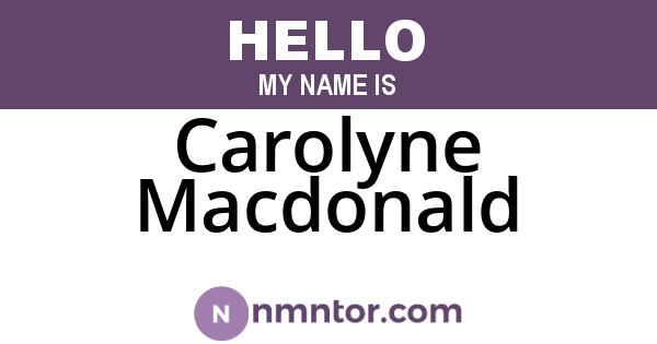 Carolyne Macdonald