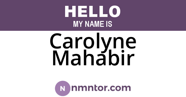 Carolyne Mahabir