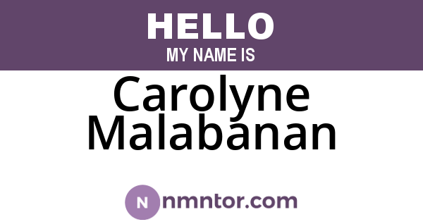 Carolyne Malabanan