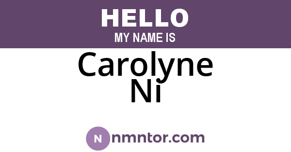 Carolyne Ni
