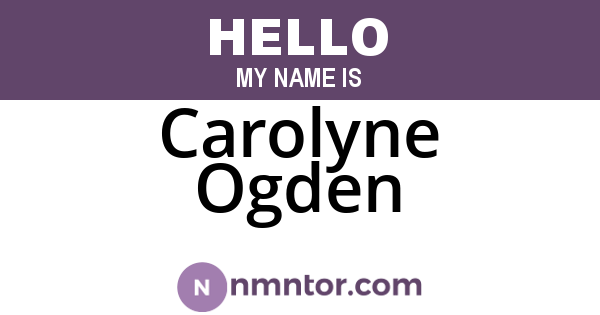 Carolyne Ogden