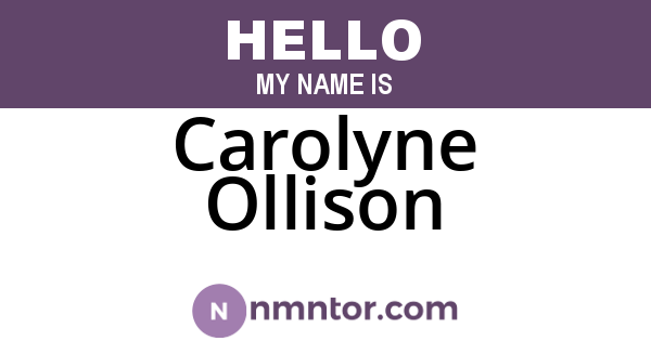 Carolyne Ollison
