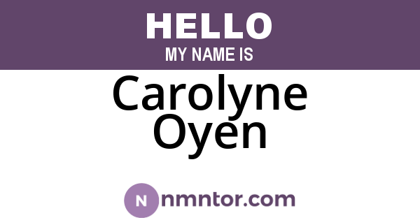 Carolyne Oyen
