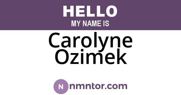 Carolyne Ozimek