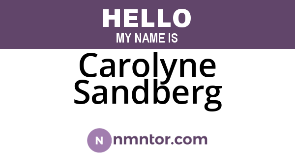 Carolyne Sandberg