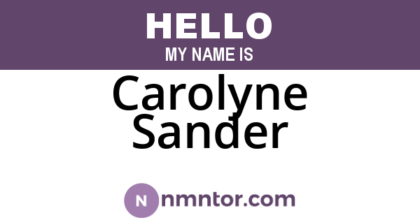 Carolyne Sander
