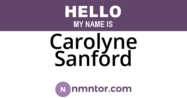Carolyne Sanford