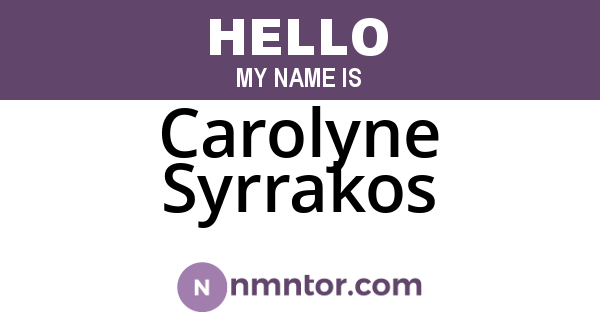 Carolyne Syrrakos