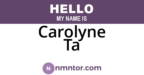 Carolyne Ta