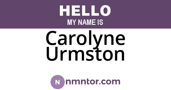 Carolyne Urmston