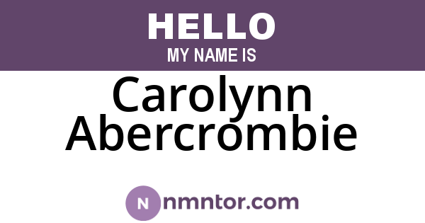 Carolynn Abercrombie