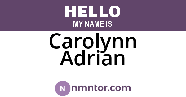 Carolynn Adrian