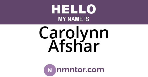 Carolynn Afshar