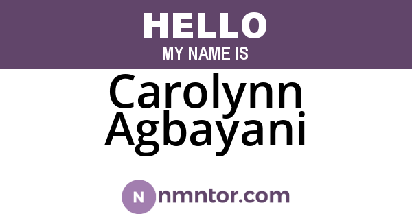 Carolynn Agbayani