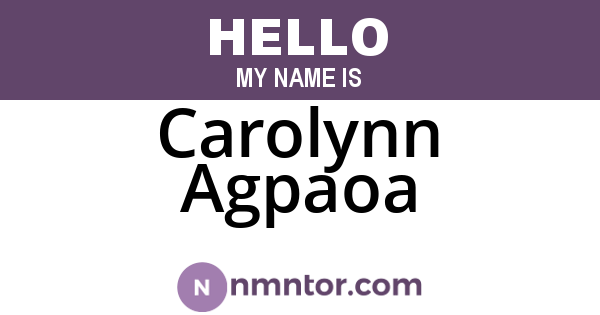 Carolynn Agpaoa