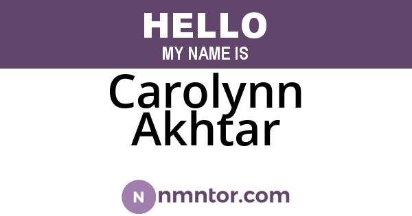 Carolynn Akhtar